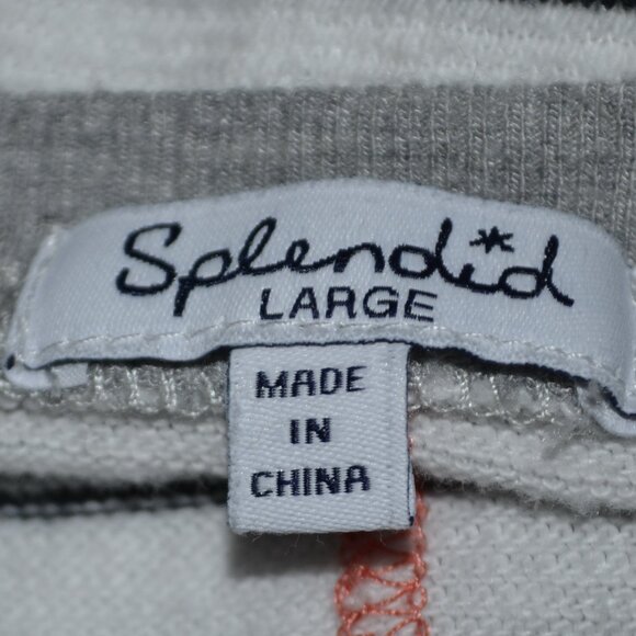 Splendid Striped Relaxed Comfy Pullover Cotton Blend Top - Picture 2 of 8